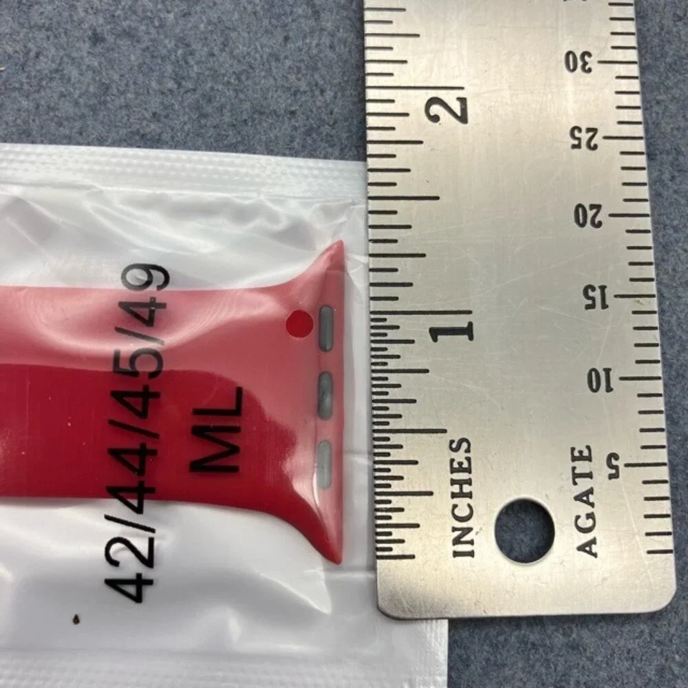 New Silicone Watch Band 42/44/45/46/49mm ML Rose Red Replacement Strap Unisex